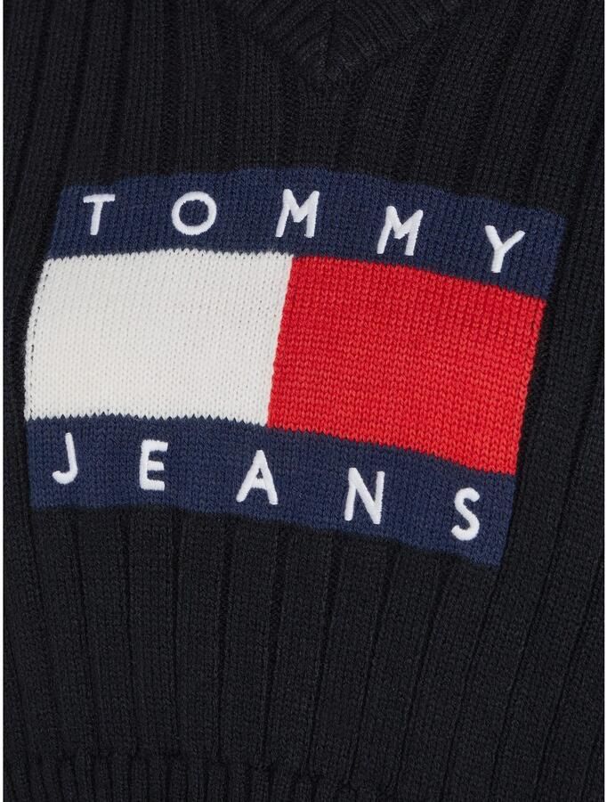Tommy Jeans Curve Trui met V-hals TJW VNCK CENTER FLAG SWEATER EXT - Foto 4