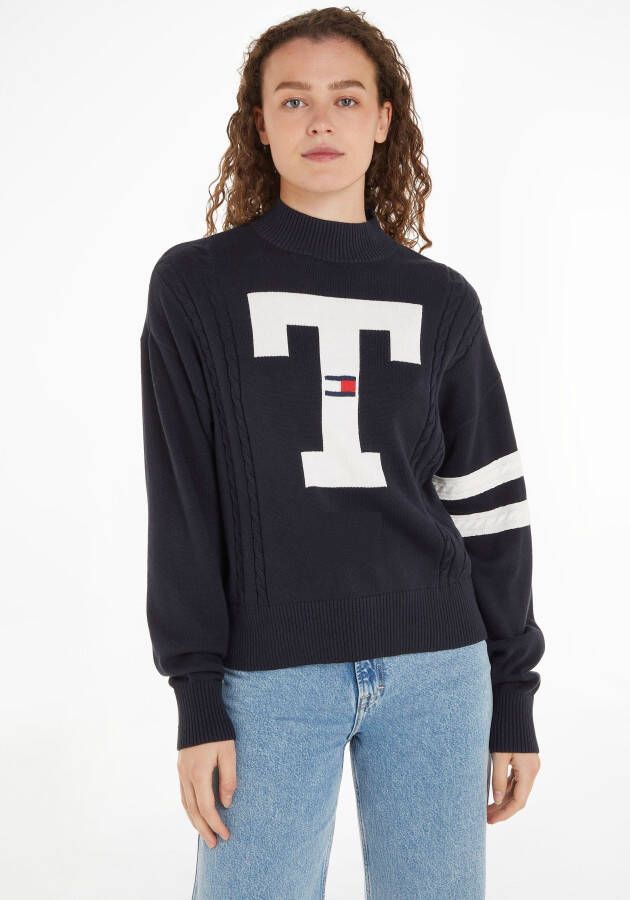 Tommy Jeans Gebreide pullover met labelprint model 'LETTERMAN'