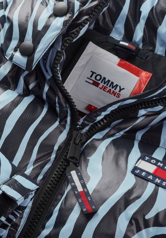 Tommy Jeans Korte donsjas met zebraprint Multicolor Dames