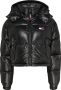 Tommy Hilfiger Zwarte gerecyclede nylon jas met capuchon Black Dames - Thumbnail 1