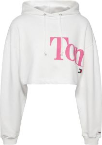 Tommy Jeans Cropped hoodie met labelprint model 'SUPER CROP BOLD TOMMY'