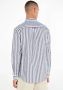 TOMMY JEANS Heren Overhemden Tjm Clsc Ls Stripe Linen Shirt Blauw wit Gestreept - Thumbnail 2