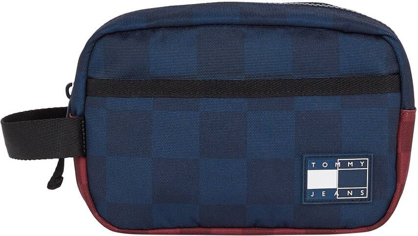 TOMMY JEANS Make-uptasje TJM COLLEGIATE CHECK WASHBAG in praktisch formaat