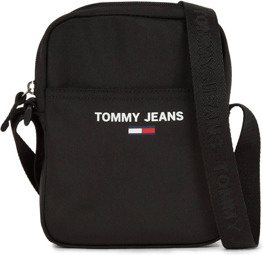 Tommy Jeans Zwarte Herentas met Rits Herfst Winter Collectie Zwart Heren