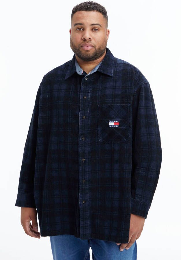 Tommy Jeans Plus Geruit overhemd TJM PLUS CHECKED CORD SHIRT met overhemdkraag