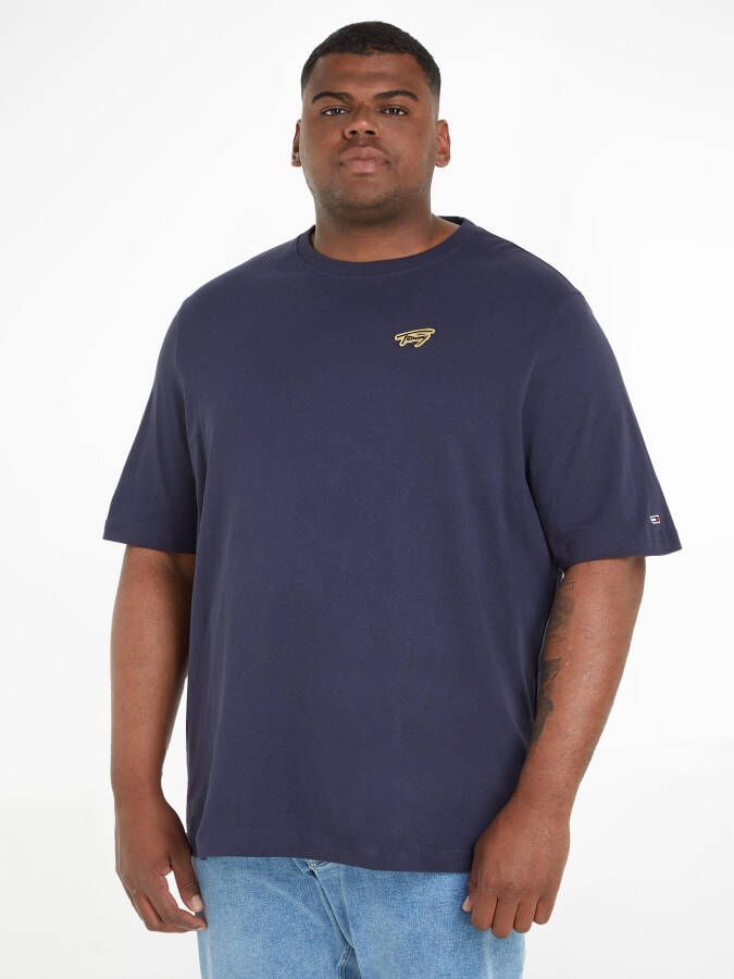 Tommy Jeans Big & Tall regular fit T-shirt met logo en patches twilight navy - Foto 1
