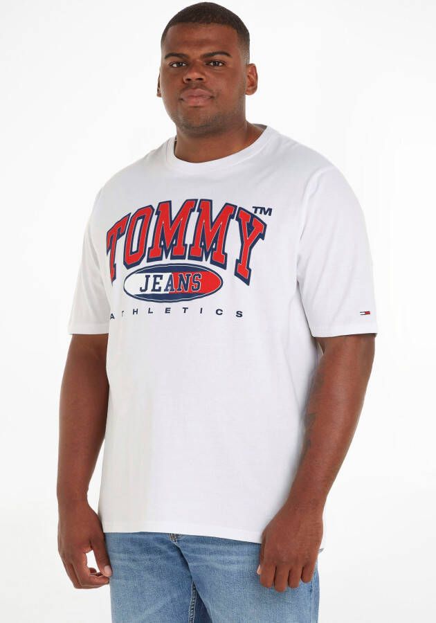 Tommy Jeans Plus SIZE T-shirt met labelprint model 'PLUS ESSENTIAL'