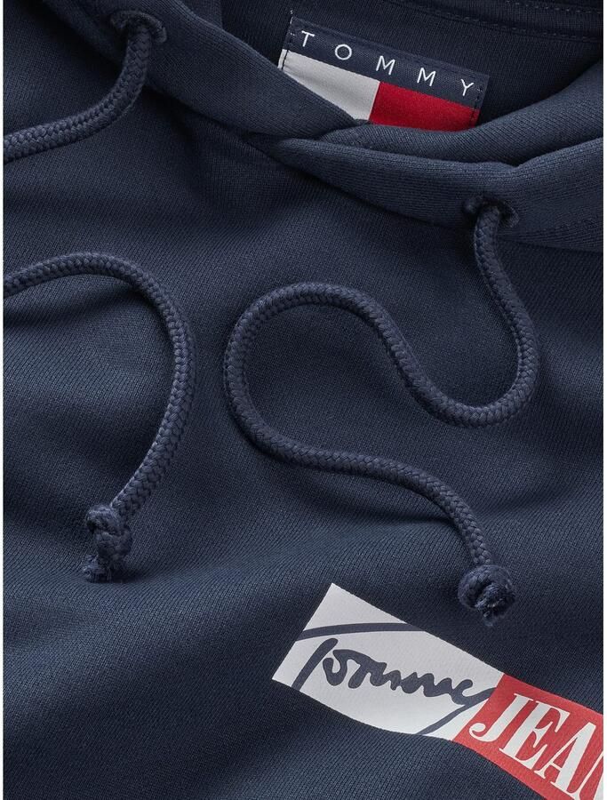Tommy Jeans Plus Hoodie TJM REG ENTRY GRAPHIC HOODIE EXT in grote maten logoprint kangoeroezak