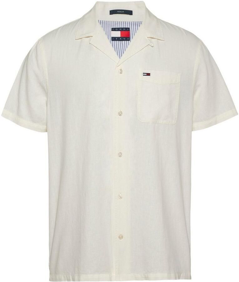 Tommy Jeans Regular fit vrijetijdsoverhemd van een mix van katoen en linnen - Foto 5