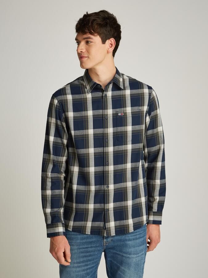 Tommy Jeans Plus Overhemd met lange mouwen TJM REG CHECK FLANNEL SHIRT EXT in grote maten logoborduring button-down kraag - Foto 6