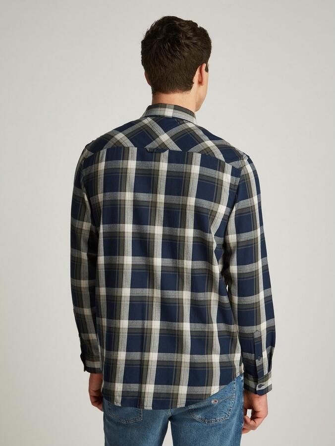 Tommy Jeans Plus Overhemd met lange mouwen TJM REG CHECK FLANNEL SHIRT EXT in grote maten logoborduring button-down kraag - Foto 4