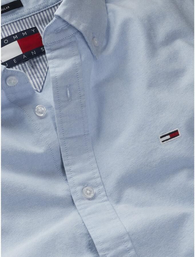 Tommy Jeans Plus Overhemd met lange mouwen TJM REG OXFORD SHIRT EXT in grote maten logoborduring button-down kraag