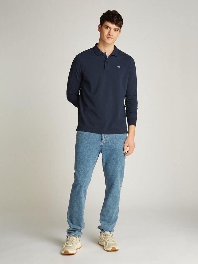 Tommy Jeans Plus Poloshirt met lange mouwen TJM SLIM PLACKET POLO LS EXT in grote maten logoborduring - Foto 4