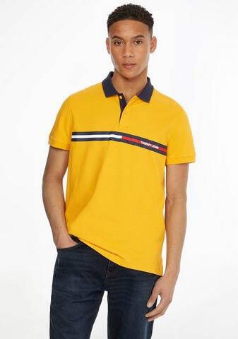 Tommy Hilfiger Heren Polo Shirt Lente Zomer Collectie Yellow Heren