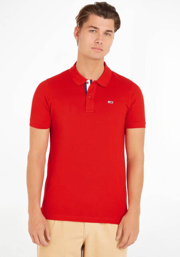 Tommy Jeans Rode Polo Shirt voor Heren van Tommy Hilfiger Jeans Rood Heren
