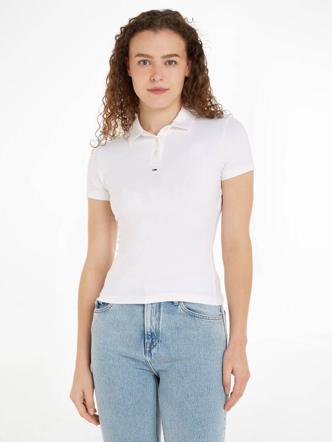 Tommy Jeans Witte Polo Shirt voor Vrouwen White Dames