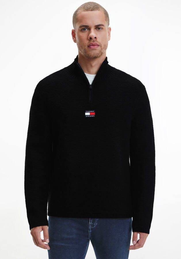 TOMMY JEANS Schipperstrui TJM BADGE MOCK NECK SWEATER