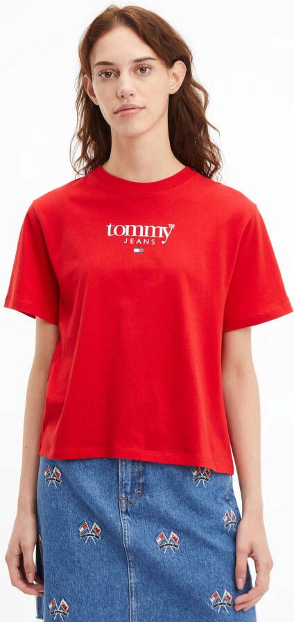 TOMMY JEANS Shirt met korte mouwen TJW CLASSIC ESSENTIAL LOGO 1 SS met geborduurde merklabel