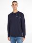 Tommy Hilfiger Lineaire Borst T-shirt Klassiek Ontwerp Blue Heren - Thumbnail 2