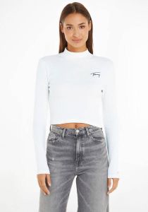 Tommy Jeans Shirt met lange mouwen en labelstitching model 'BABY'