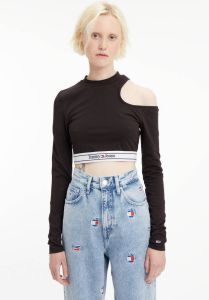 Tommy Jeans Kort shirt met lange mouwen en elastische band met logo