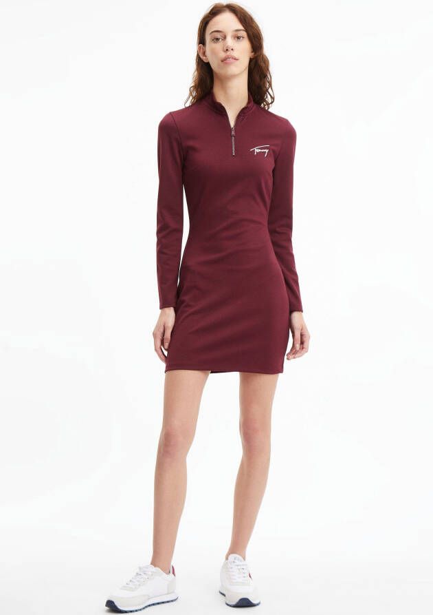 Tommy Jeans Mini-jurk met labelstitching model 'SIGNATURE BODYCON'
