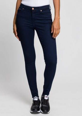 TOMMY JEANS Skinny fit jeans Nora Mid Rise Skinny Fit met -logobadge & borduursels