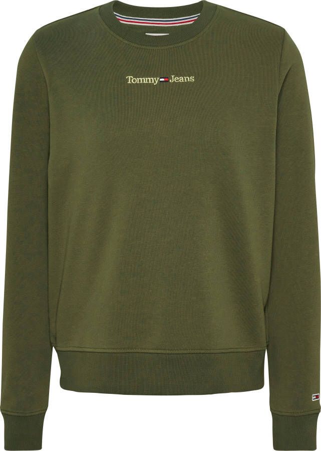 TOMMY JEANS Sweatshirt TJW REG GOLD LINEAR CREW met linear-logo-opschrift