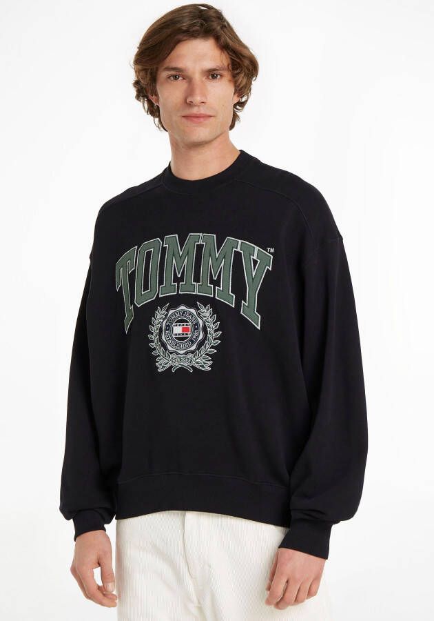 Tommy Jeans Sweatshirt met labelstitching model 'BOXY COLLEGE'