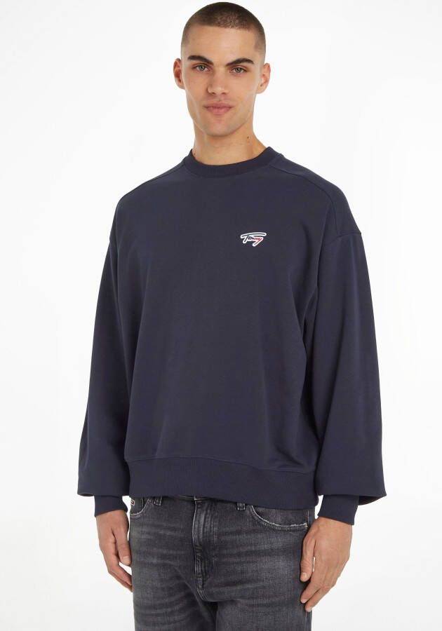 Tommy Hilfiger Blauwe Sweatshirt Lange Mouw Logo Applicatie Blue Heren