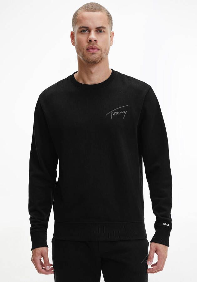 Tommy Hilfiger Zwarte katoenen trui met borduursel Black Heren