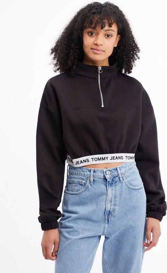 Tommy Jeans Zwarte Sweatshirt met Rits voor Vrouwen Black Dames