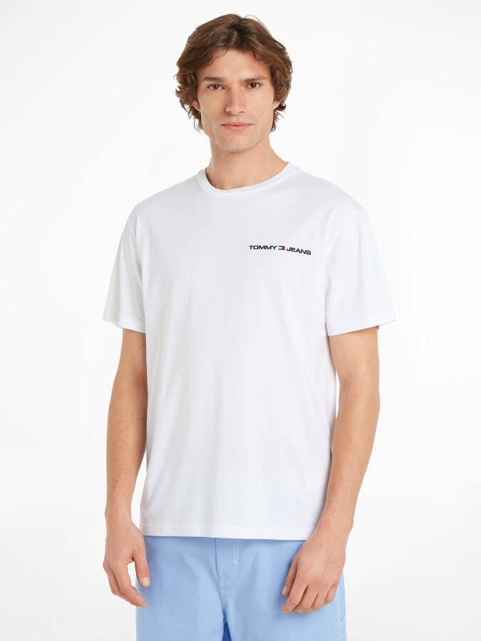 Tommy Jeans Klassieke Linear T-Shirt White Heren