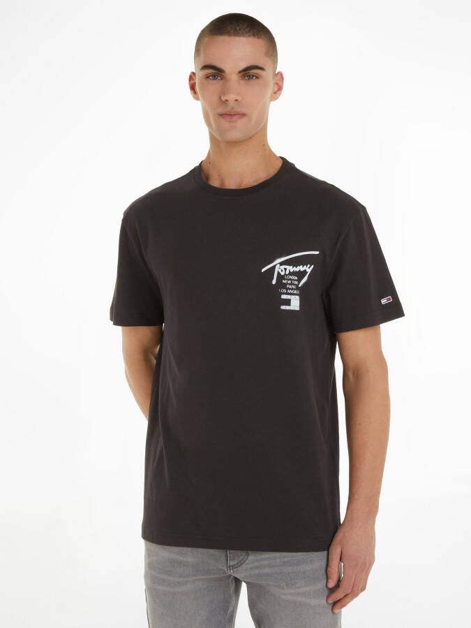 Tommy Jeans T-shirt met ronde hals model 'SPRAY SIGNATURE'
