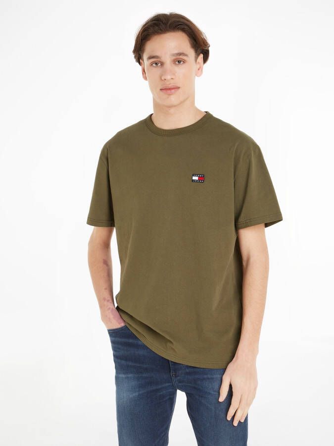 Tommy Jeans Basic Cotton Patch Logo T-Shirt Green Heren
