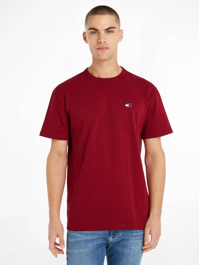 Tommy Jeans Basis Katoenen T-Shirt Rood Red Heren