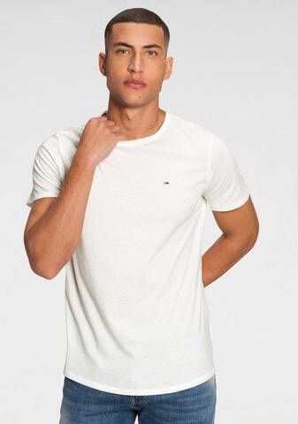 Tommy Jeans Geborduurd Logo T-shirt in wit White Heren