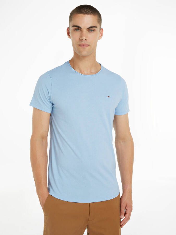 Tommy Jeans Geborduurd Logo Aansluitend T-Shirt Blue Heren