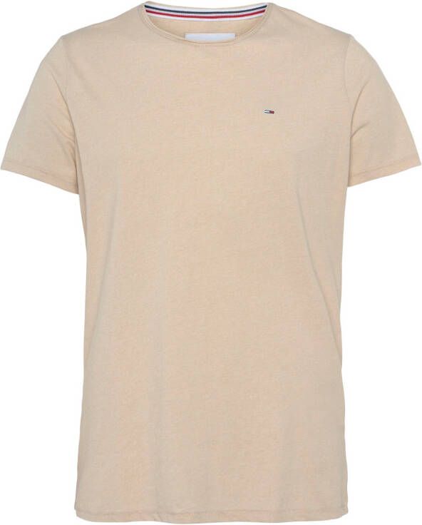 TOMMY JEANS T-shirt TJM SLIM JASPE C NECK met merklabel