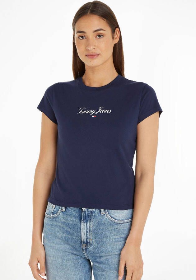TOMMY JEANS T-shirt TJW BBY ESSENTIAL LOGO 1 SS met geprint label