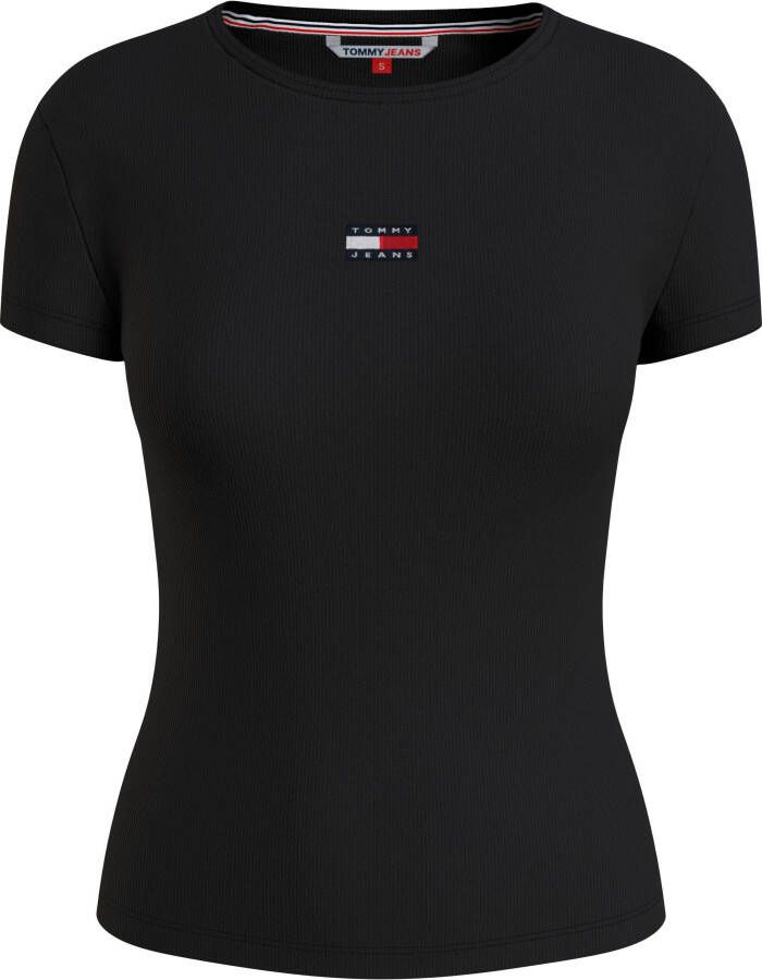 Tommy Jeans Zwart T-shirt voor dames korte mouwen herfst winter Black Dames