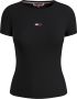 Tommy Jeans Zwart T-shirt voor dames korte mouwen herfst winter Black Dames - Thumbnail 1