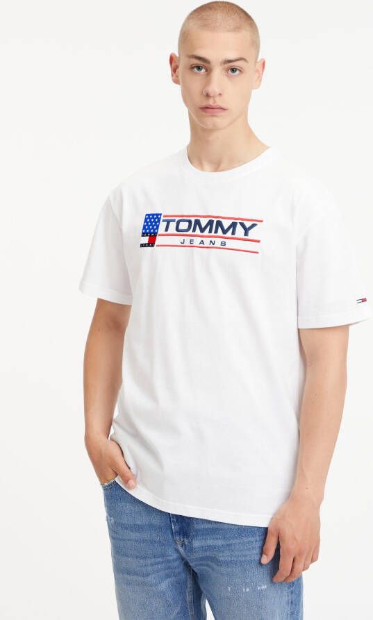 TOMMY JEANS T-shirt TJW REG SERIF LINEAR HOODIE met geborduurd logo