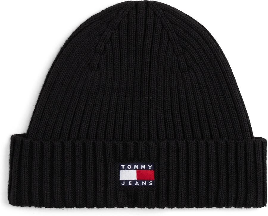 TOMMY JEANS Beanie TJM HERITAGE CORE Ribbreisel omslag normale pasvorm