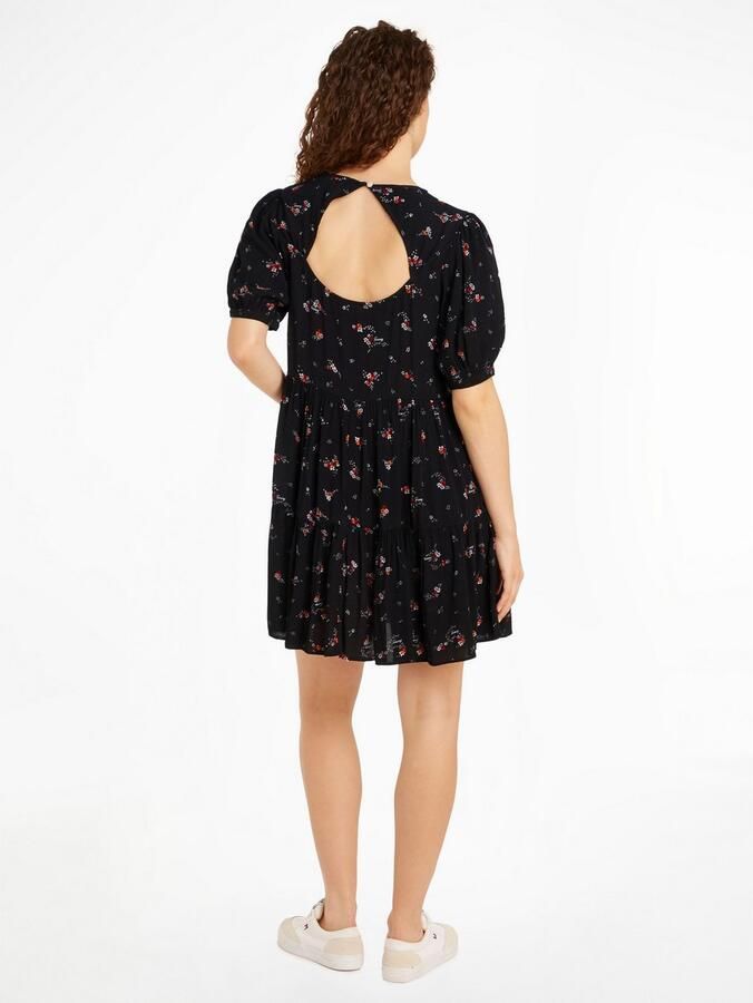Tommy Jeans Curve Blousejurk TJW BLACK FLORAL TIERD DRESS EXT - Foto 3
