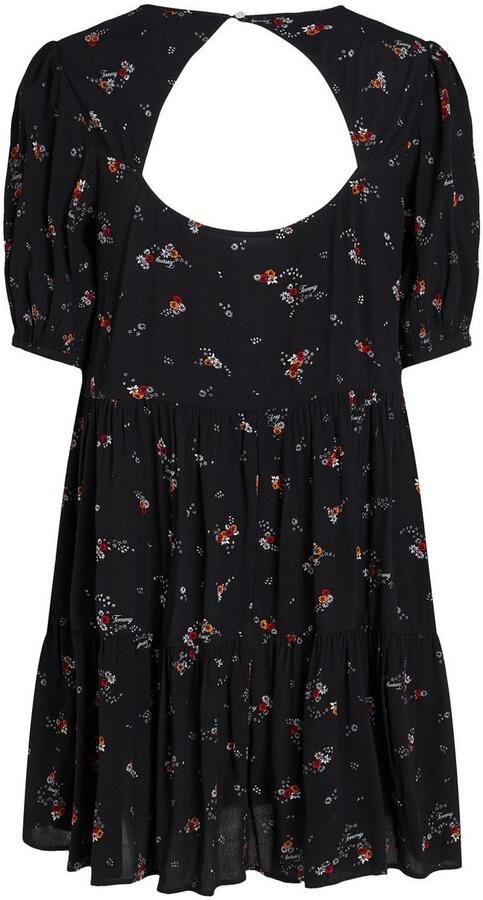 Tommy Jeans Curve Blousejurk TJW BLACK FLORAL TIERD DRESS EXT - Foto 6