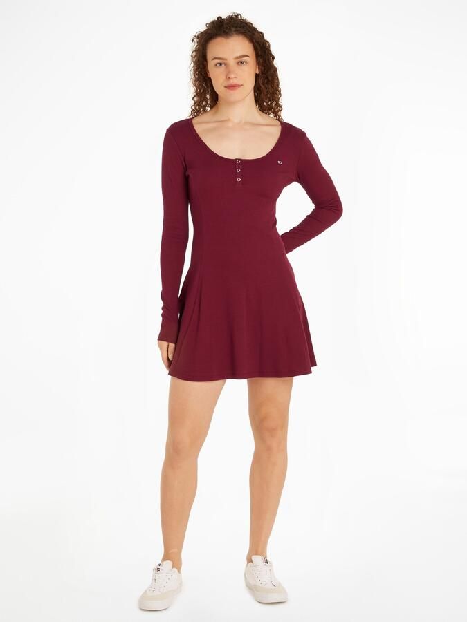 TOMMY JEANS Blousejurk TJW HENLEY FLARE DRESS - Foto 7