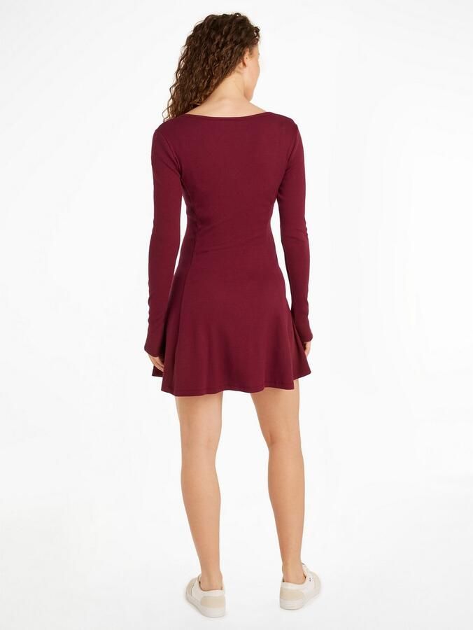 TOMMY JEANS Blousejurk TJW HENLEY FLARE DRESS - Foto 3