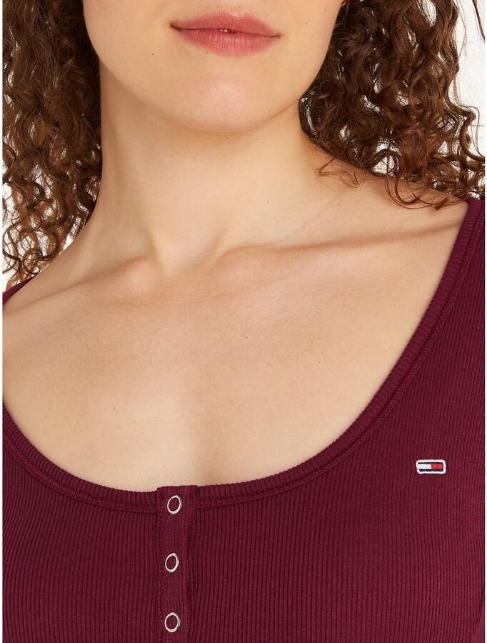 TOMMY JEANS Blousejurk TJW HENLEY FLARE DRESS