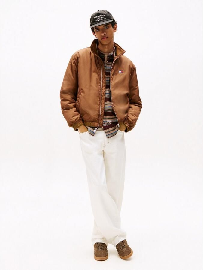 TOMMY JEANS Blouson TJM ESSENTIAL PADDED JACKET EXT Vrijetijdsjas overgangsjas glanzend stretch manchetten opstaande kraag - Foto 3